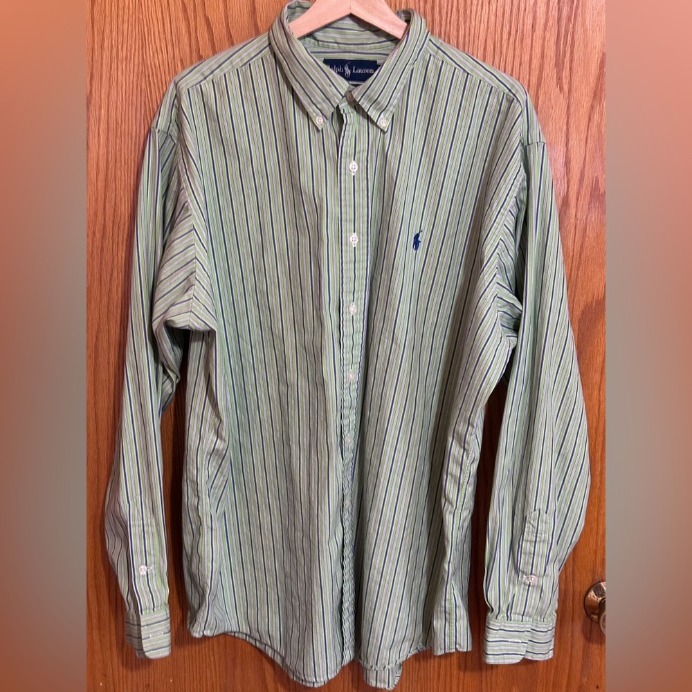 Ralph Lauren custom fit mens xxl‎ 100% cotton long sleeve shirt